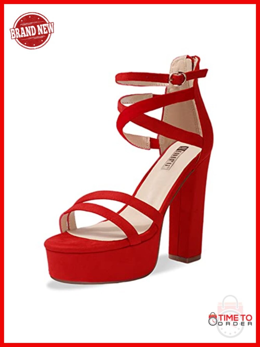 IDIFU Platform Chunky High Heels Ankle Strap Sandals for Wedding Prom Party